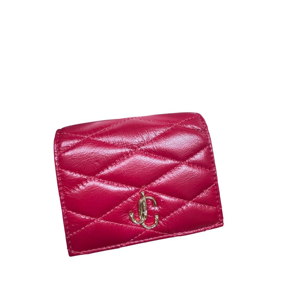 RARE JIMMY CHOO FARONE RASPBERRY CARD WALLET FULL INCLUSION